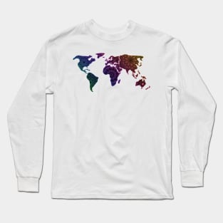 Colorful World Map, culture, tradition, rainbow 🌈 Long Sleeve T-Shirt